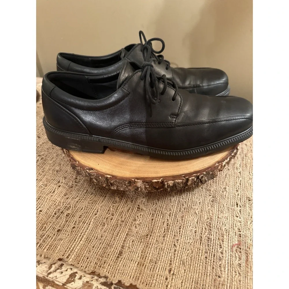 Men's Ecco Elliot Black Lace Up Dress Leather Oxford Dress Shoes Sz-11 EU 45